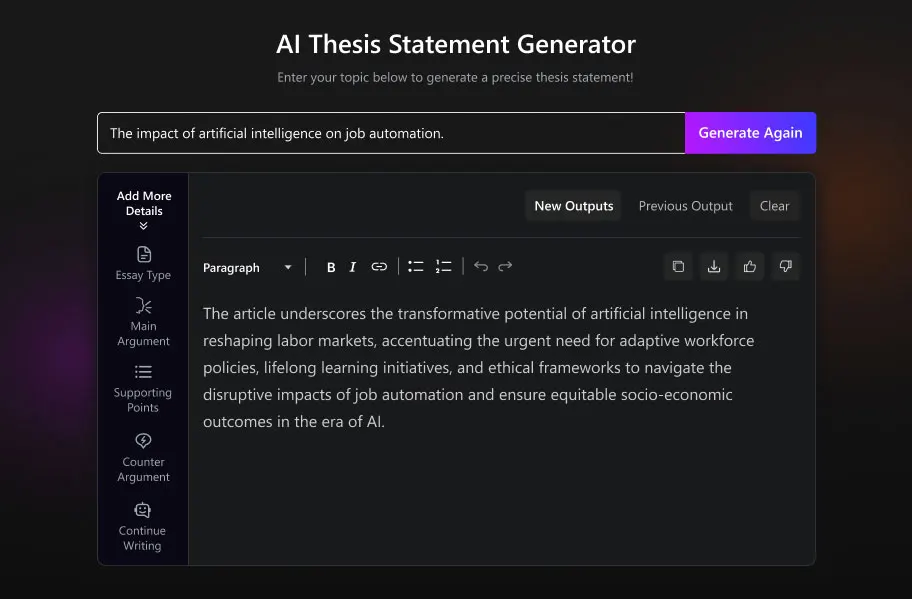 Thesis Statement for Cause and Effect Essay output